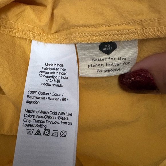 Madewell Flutter Sleeve Square Neck Mini Dress Yellow Size XXL - Picture 9 of 9